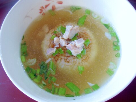 水炊きの残りで☆焼きおにぎりのスープ茶漬け